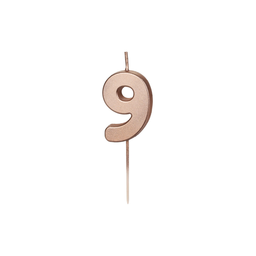 Κερί Ροζ Χρυσό "9"  Rose Gold 4,5 εκ ύψος