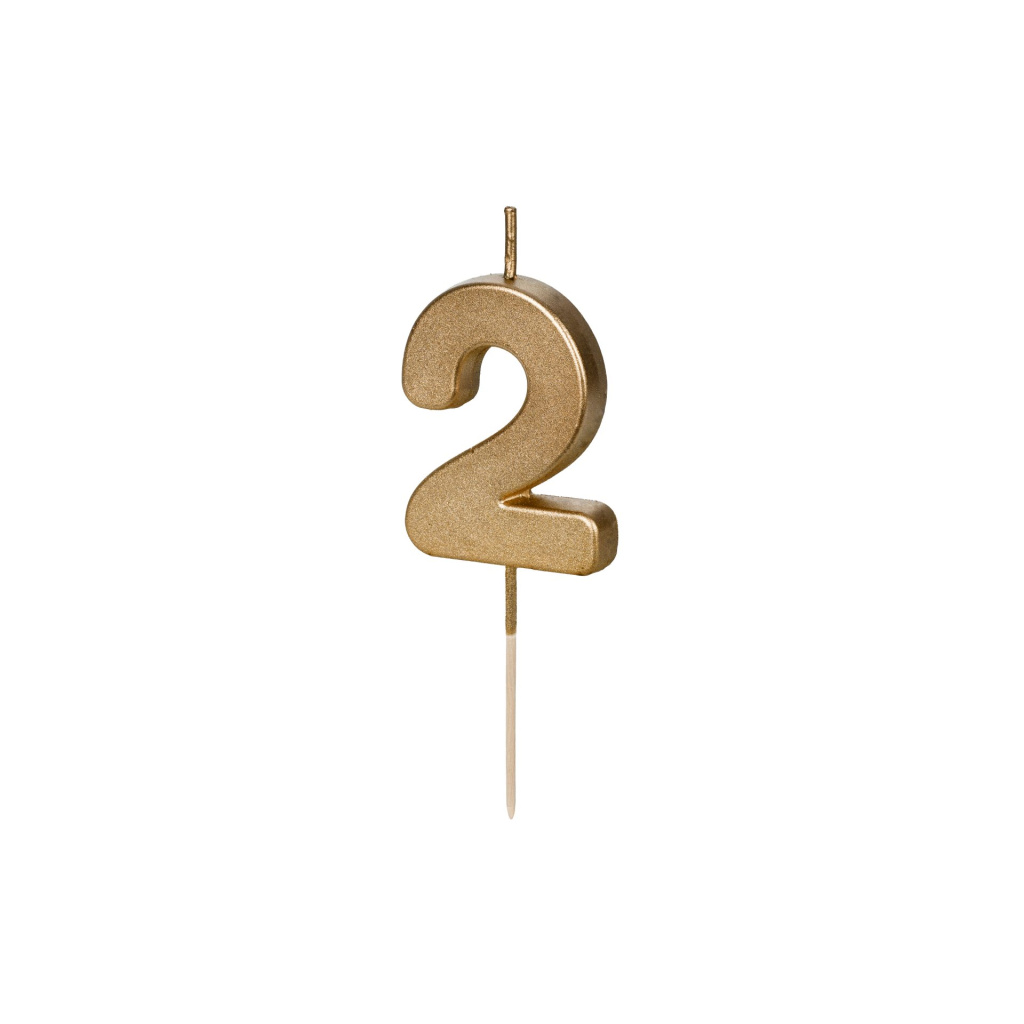 Κερί Χρυσό "2" Gold 4,5 εκ ύψος