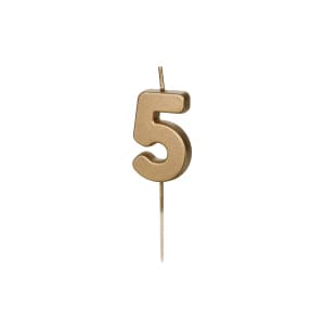 Κερί Χρυσό "5" Gold 4,5 εκ ύψος