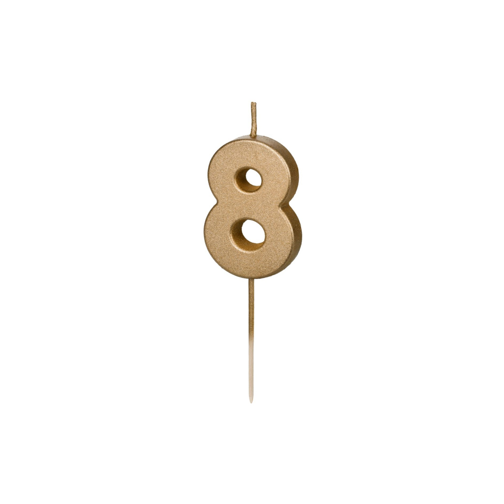 Κερί Χρυσό "8" Gold 4,5 εκ ύψος