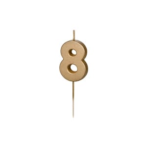 Κερί Χρυσό "8" Gold 4,5 εκ ύψος