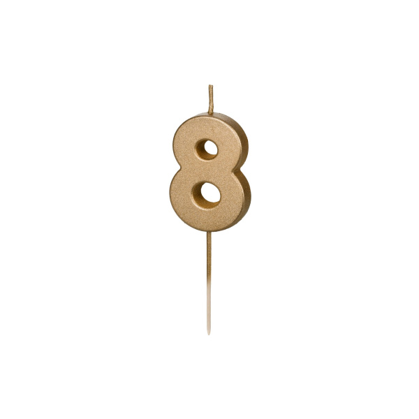 Κερί Χρυσό "8" Gold 4,5 εκ ύψος