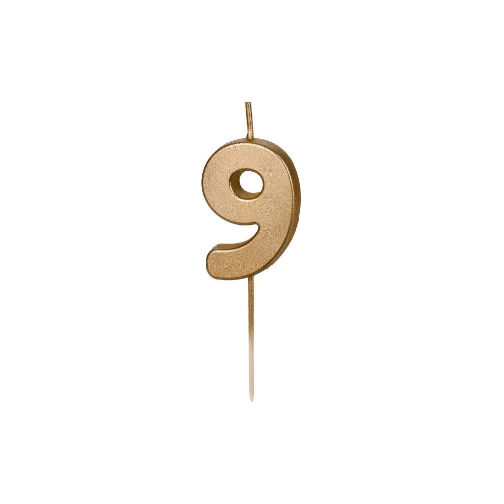 Κερί Χρυσό "9" Gold 4,5 εκ ύψος