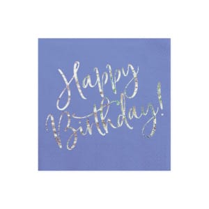 Χαρτοπετσέτες 33 x 33εκ Happy Birthday Navy Blue - Συσκ. 20 τεμ