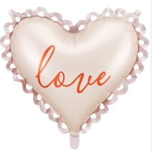 Μπαλόνι Foil Καρδιά "Love! " Δαντέλα 18'' 46εκ