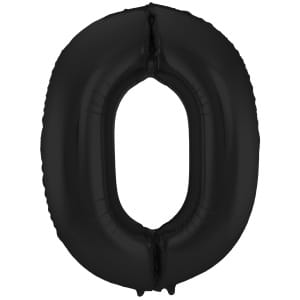Μπαλόνι Foil Αριθμός "0"  Μαύρο 86 Εκ. Ύψος