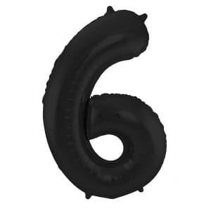 Μπαλόνι Foil Αριθμός "6"  Μαύρο 86 Εκ. Ύψος