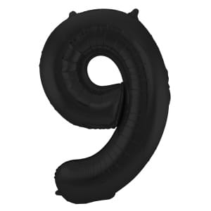 Μπαλόνι Foil Αριθμός "9"  Μαύρο 86 Εκ. Ύψος