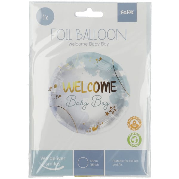 Μπαλόνι Foil 18″ Welcome Baby Boy 45εκ - Image 2