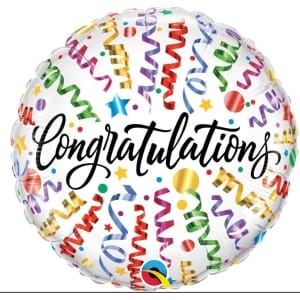 Μπαλόνι foil 18''Congratulations Streamers /46 εκ