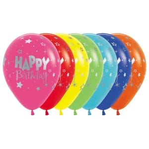 Μπαλόνια Latex 13'' Tυπωμένα Happy Birthday Fantasy / τμχ