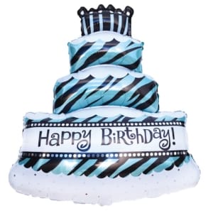 Μπαλόνι Foil  Birthday Cake & Candles Βlue - White / 69 x 98 εκ