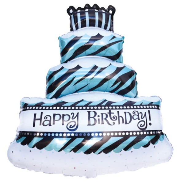 Μπαλόνι Foil  Birthday Cake & Candles Βlue - White / 69 x 98 εκ