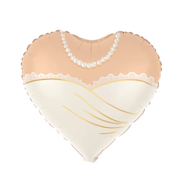 Μπαλόνι Foil σε σχήμα καρδιάς Wedding - Bride / Νύφη 18'' / 46εκ
