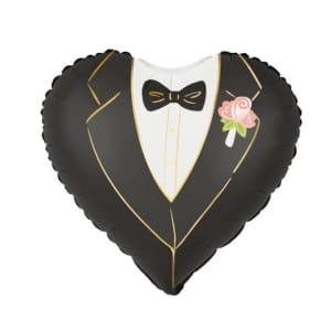 Μπαλόνι Foil σε σχήμα καρδιάς Wedding - Groom / Γαμπρός 18'' / 46εκ