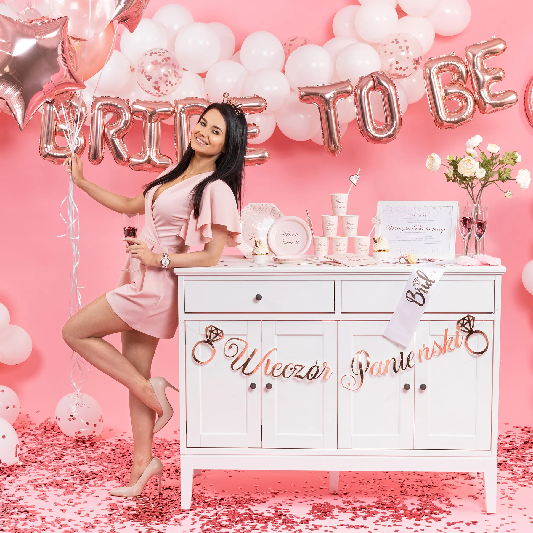 Μπαλόνι Foil γράμματα "Bride to Be" Rose Gold 40 εκ. - Image 2