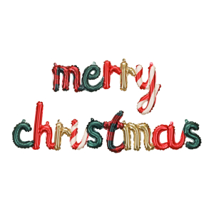 Merry Christmas Foil Μπαλόνι Γράμματα – 143 x 25 cm – Διάφορα Χρώματα