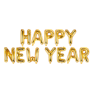 Foil Μπαλόνι Γράμματα Happy New Year 422 x 46 cm Χρυσό ( Φουσκώνει με αέρα )