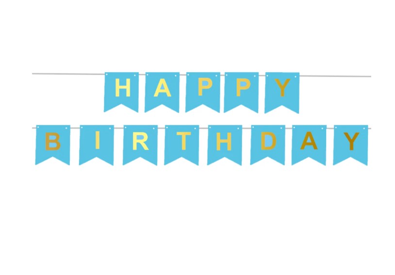 Banner Happy Birthday Μπλέ