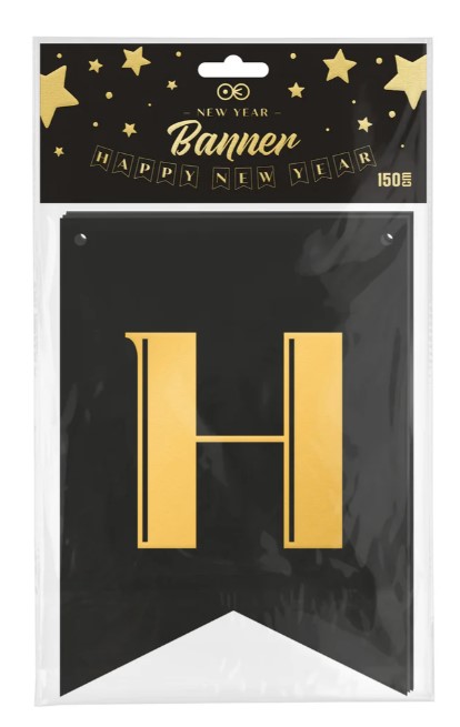 Banner Happy New Year Μαύρο 250 cm - Image 2