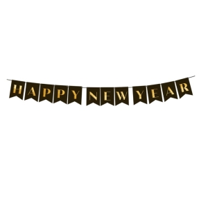 Banner Happy New Year Μαύρο 250 cm