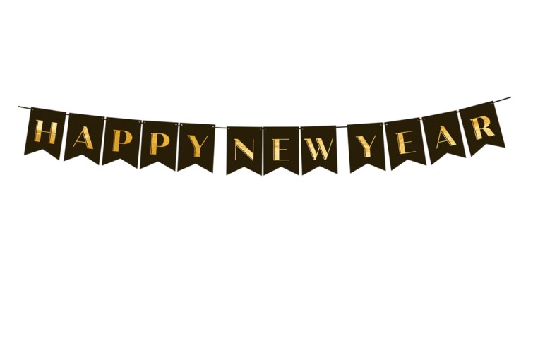 Banner Happy New Year Μαύρο 250 cm