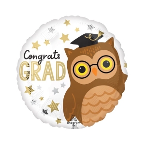 Μπαλόνι Φοιλ 17" Congrats Grad Owl – Κουκουβάγια / 43 εκ