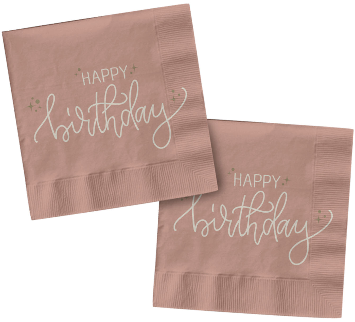 Χαρτοπετσέτες 33 x 33εκ Happy Birthday "Creme Rose" - Συσκ. 20 τεμ