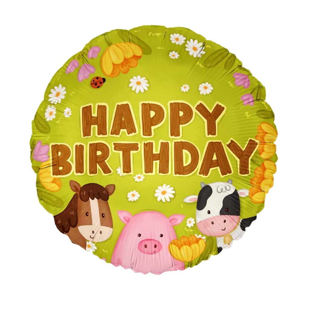 Foil Μπαλόνι “Happy Birthday Farm” 45cm
