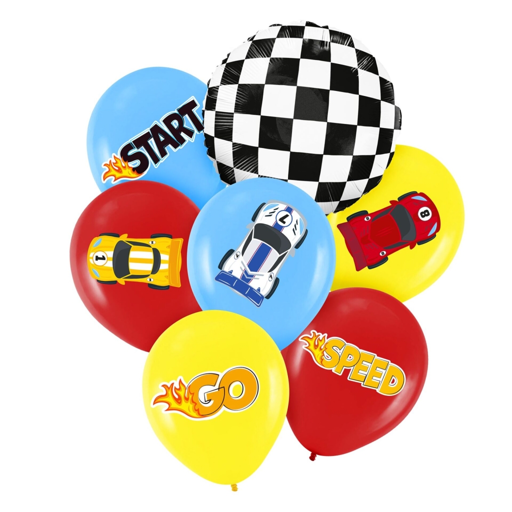 Σετ Μπαλόνια “Race Car” 12’’ – 7 Τεμάχια (6 Latex + 1 Foil)