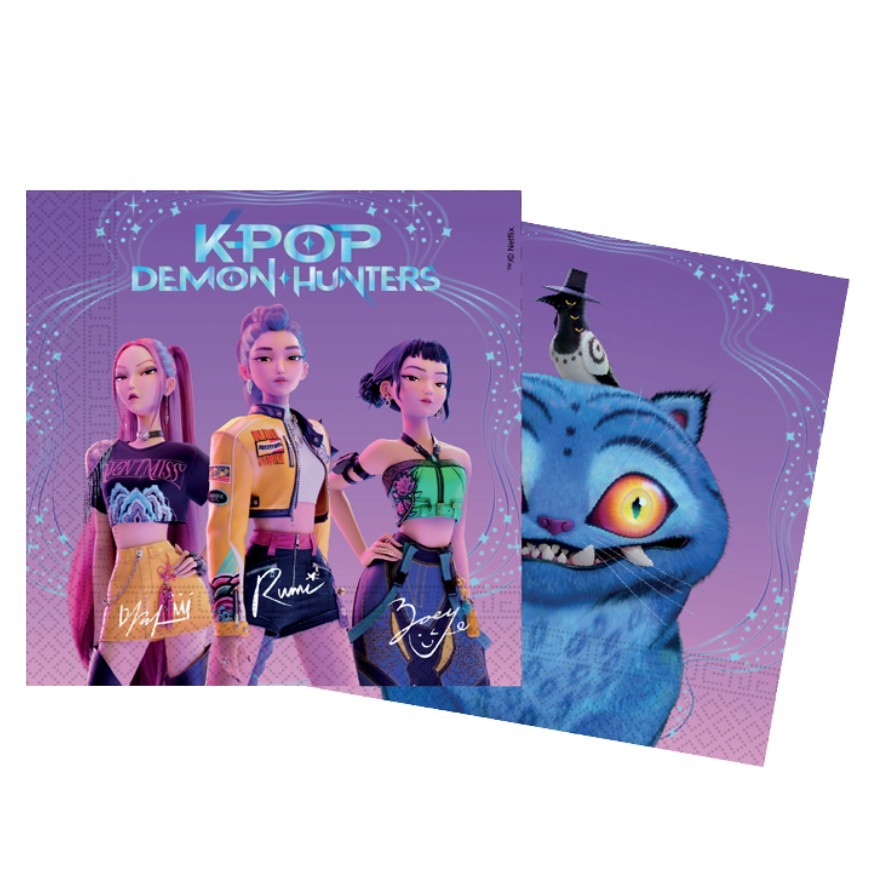 Χαρτοπετσέτες K-Pop Demon Hunters 33x33εκ. (20 Τεμ.)