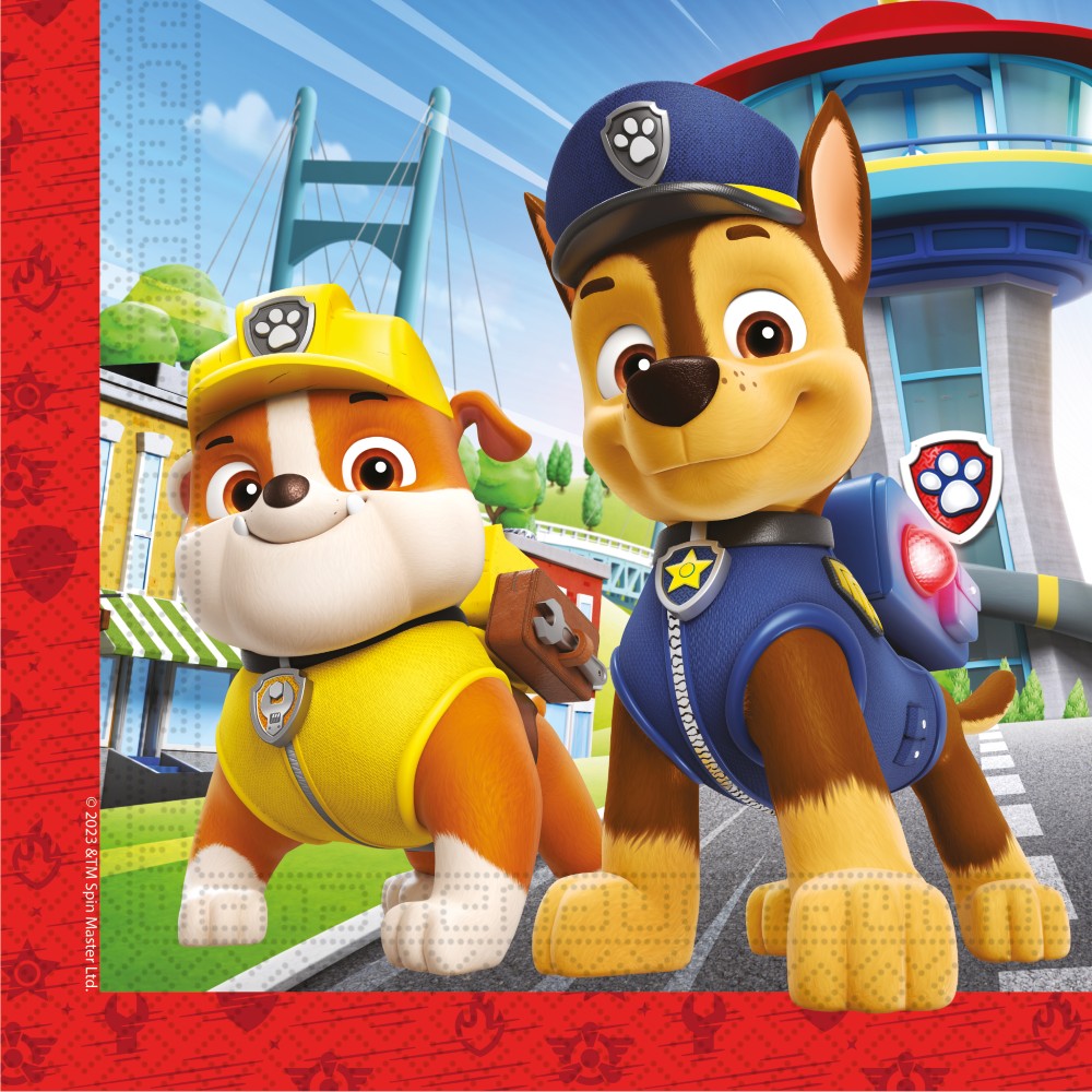 Χαρτοπετσέτες 2 Φύλλων Paw Patrol Rescue Heroes 33 × 33 εκ. FSC 20τμχ