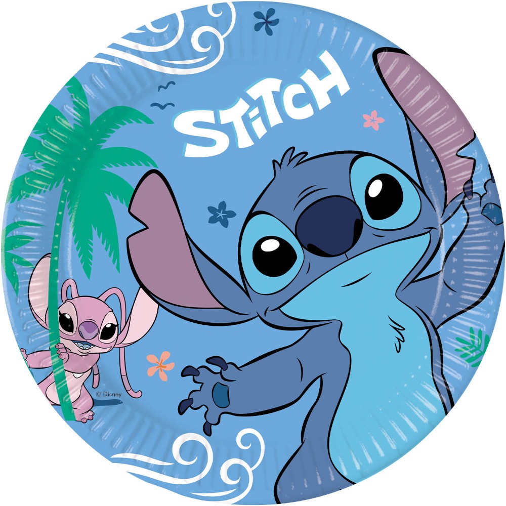 Πιάτα Χάρτινα Stitch & Angel 23 εκ. FSC 8τμχ