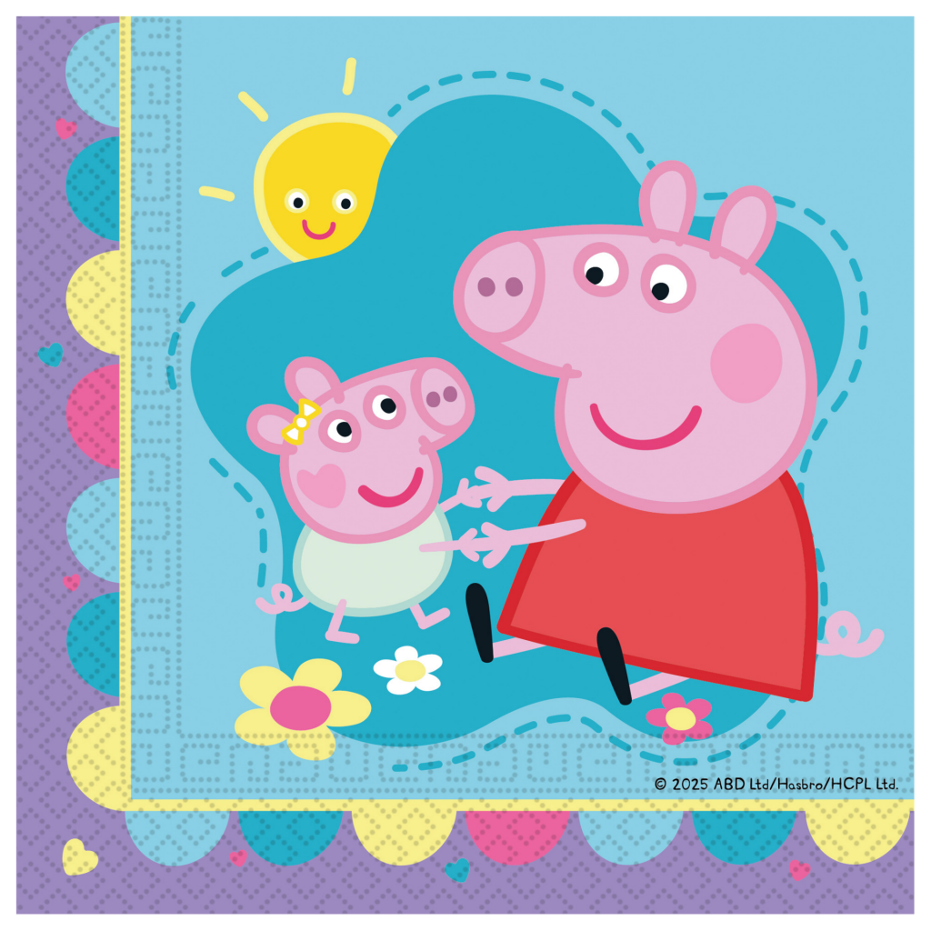 Χαρτοπετσέτες Χάρτινες 2 Φύλλων Peppa Pig 33 × 33 εκ. FSC 20τμχ