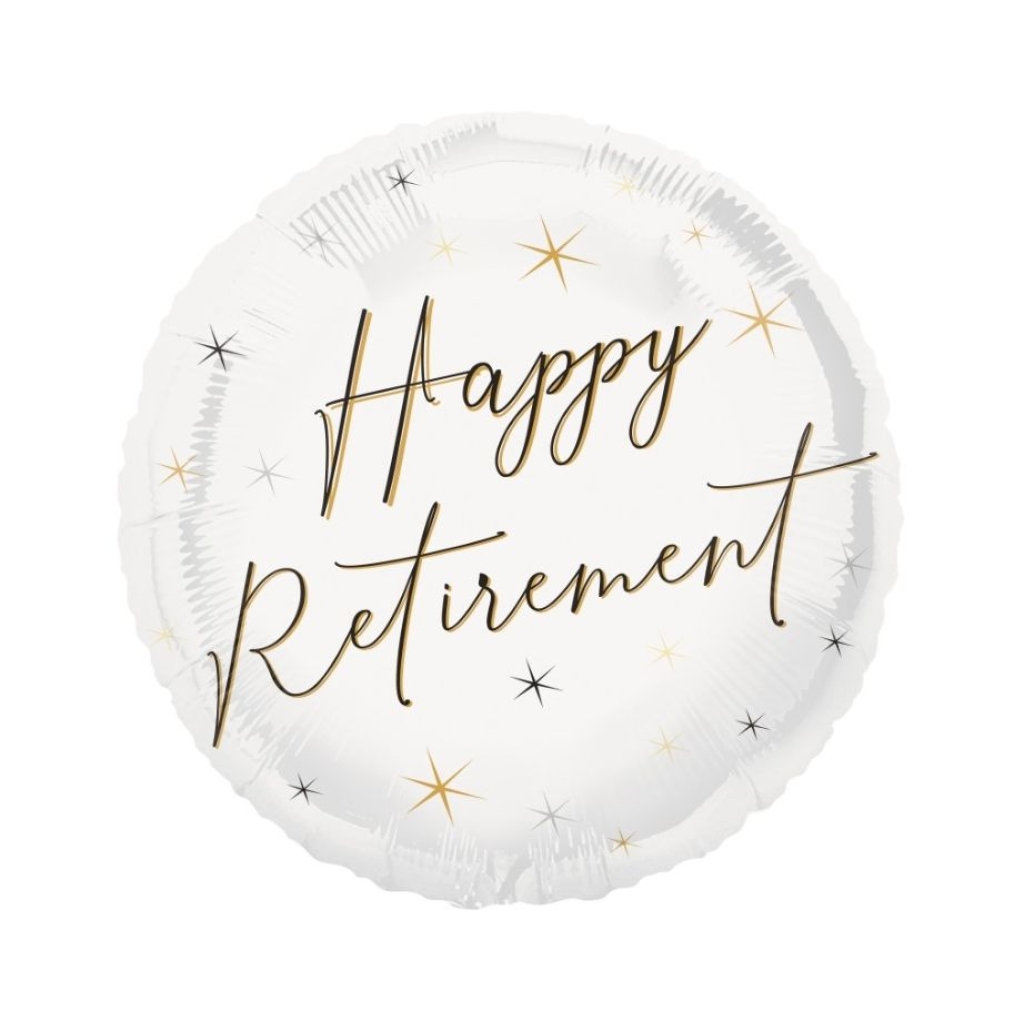 Μπαλόνι Foil 18" Στρογγυλό Happy Retirement Gold - Σύνταξη 46 εκ