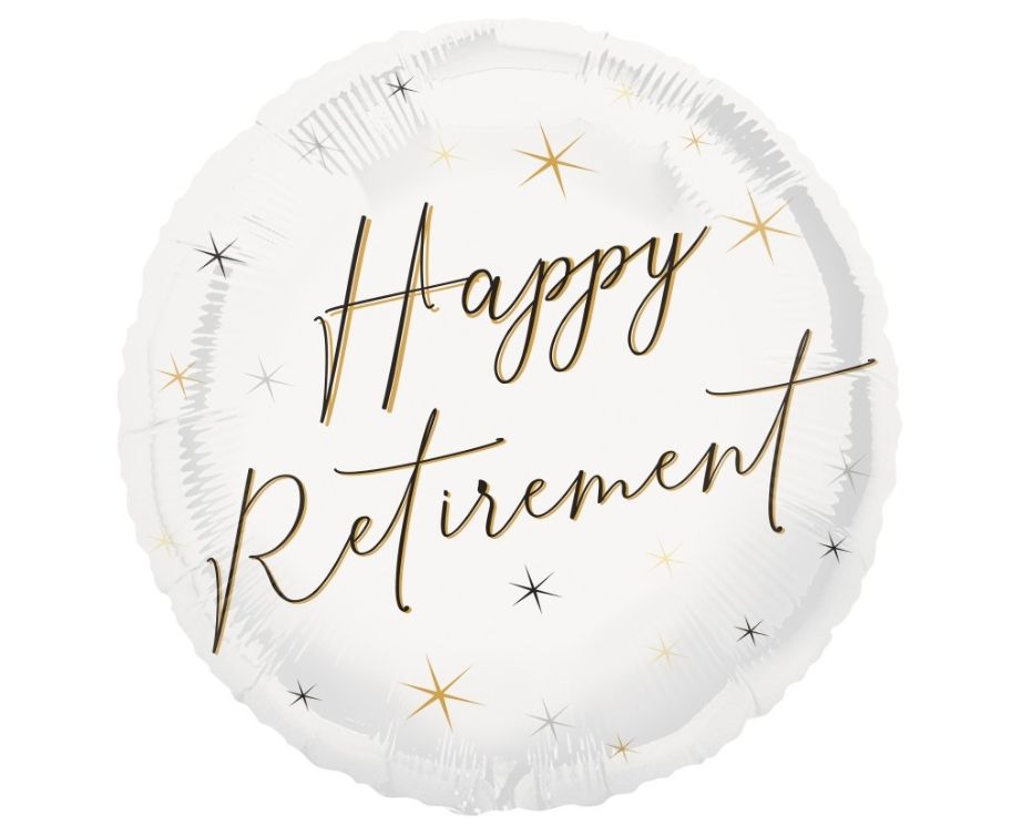 Μπαλόνι Foil 18" Στρογγυλό Happy Retirement Gold - Σύνταξη 46 εκ