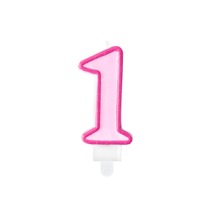 Κερί Ροζ "1" Pink 7 εκ. ύψος