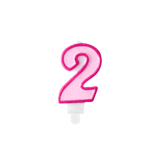 Κερί Ροζ "2" Pink 7 εκ. ύψος