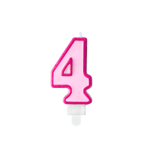 Κερί Ροζ "4" Pink 7 εκ. ύψος