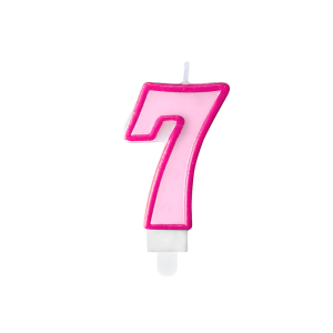 Κερί Ροζ "7" Pink 7 εκ. ύψος