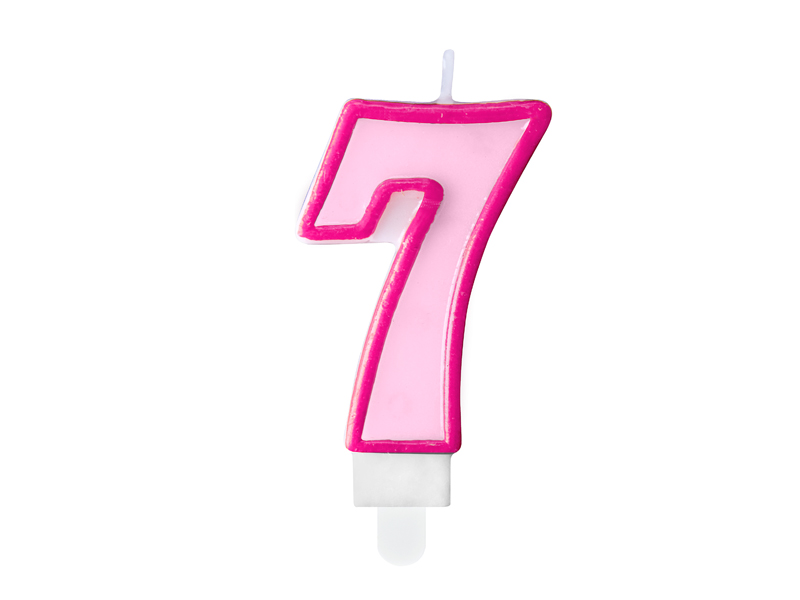 Κερί Ροζ "7" Pink 7 εκ. ύψος