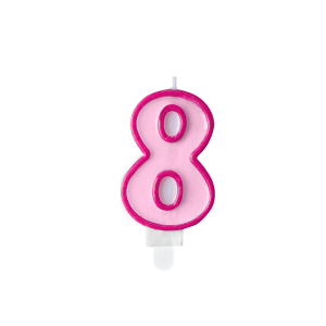Κερί Ροζ "8" Pink 7 εκ. ύψος
