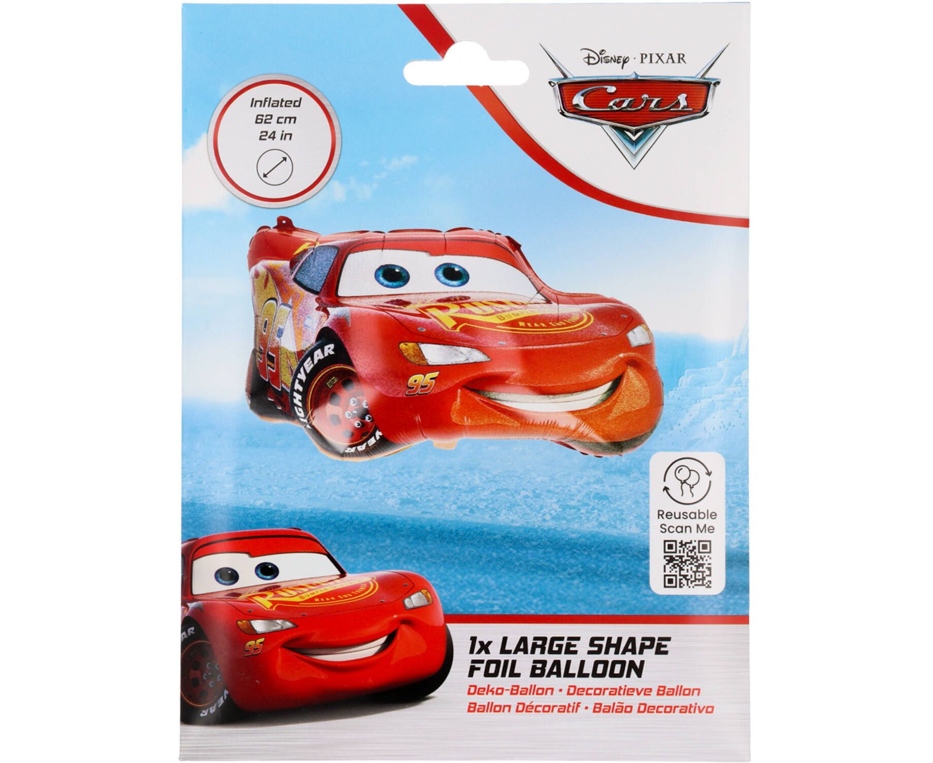 Μπαλόνι Foil Σχήμα Διπλής Όψεως Disney Cars 65 x 36 εκ. - Image 3