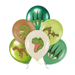 Μπαλόνια Latex 30 εκ. Dinosaur - Δεινόσαυροι Συσκ. 6 τεμ.