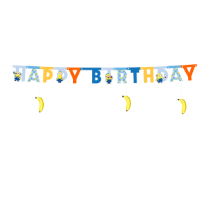 Banner Happy Birthday Minions 50 x 153 εκ.
