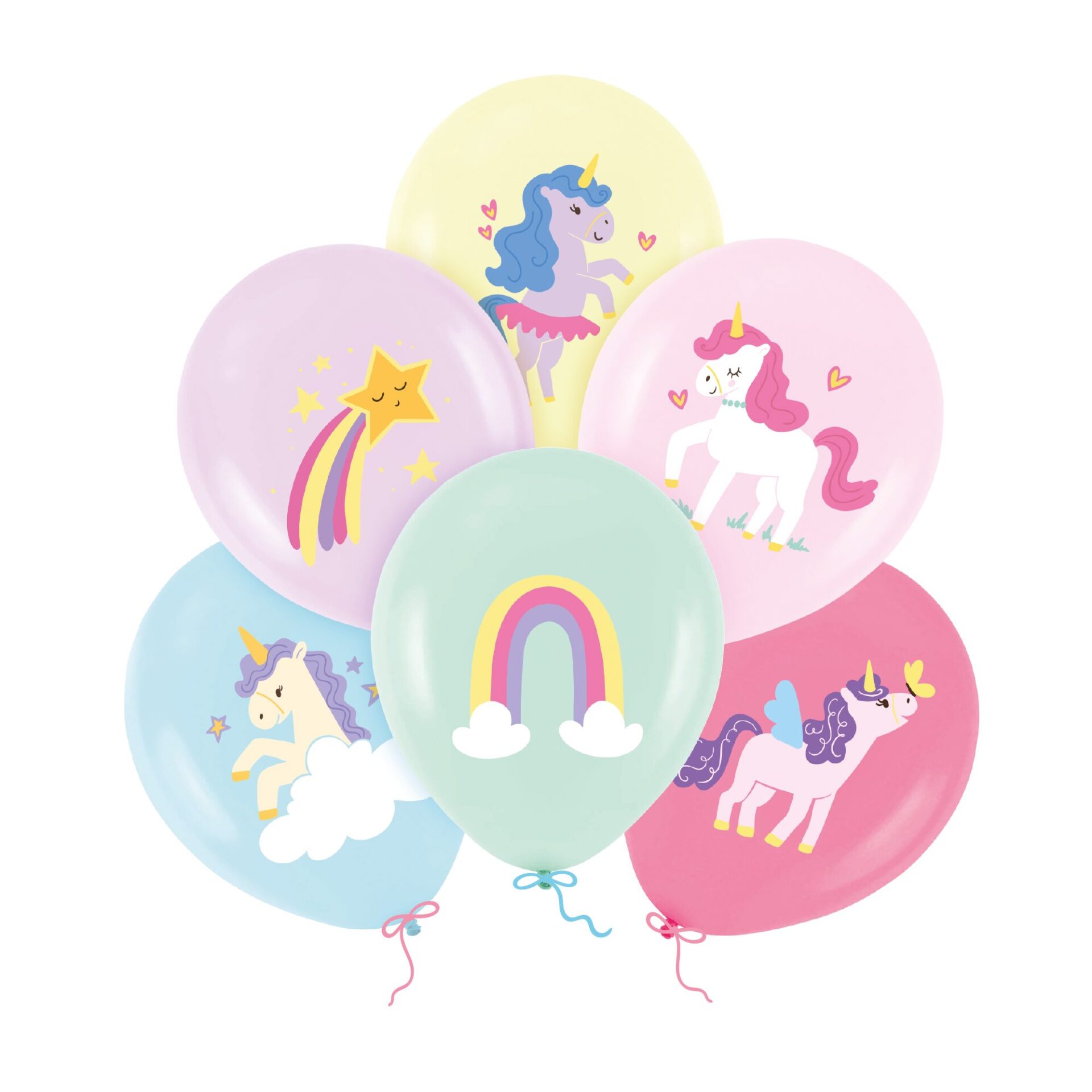 Μπαλόνια latex 30 εκ. Unicorn - Μονόκερος Συσκ. 6 τεμ.