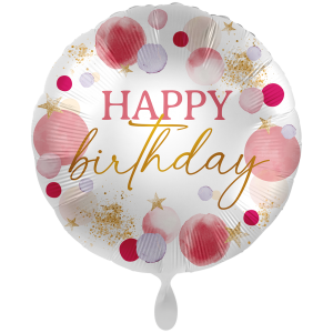 Μπαλόνι Foil XXL Στρογγυλό Pink Happy Birthday 71 εκ.
