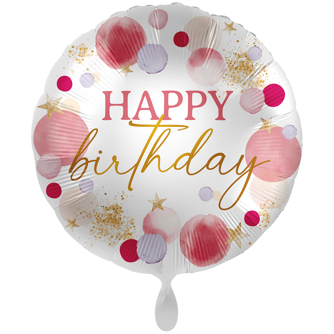 Μπαλόνι Foil XXL Στρογγυλό Pink Happy Birthday 71 εκ.