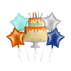 Σετ Μπαλόνια  Foil Happy Birthday Cake – Πολύχρωμα - Colorful  5 τεμ.