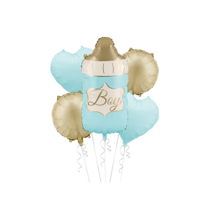 Σετ Μπαλόνια Foil Μπιμπερό Boy Μπλε - Blue  Συσκ. 5 τεμ.